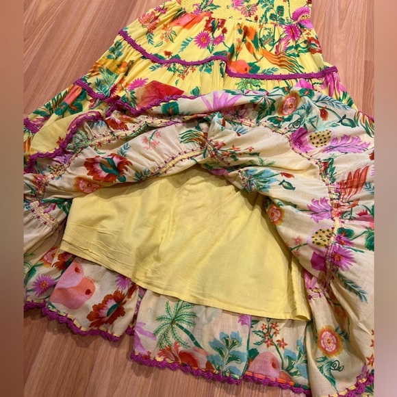 FARM Rio Strapless Yellow Floral Dress - Picture 6 of 9